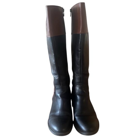 Franco Sarto Canyon Riding Boots in Black and Acorn Leather size 10 Wide Calf - Picture 6 of 16